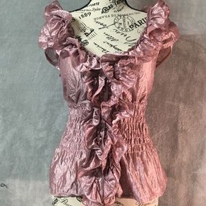 Arden B. Dusty Rose Pink Ruffle Blouse Top Medium